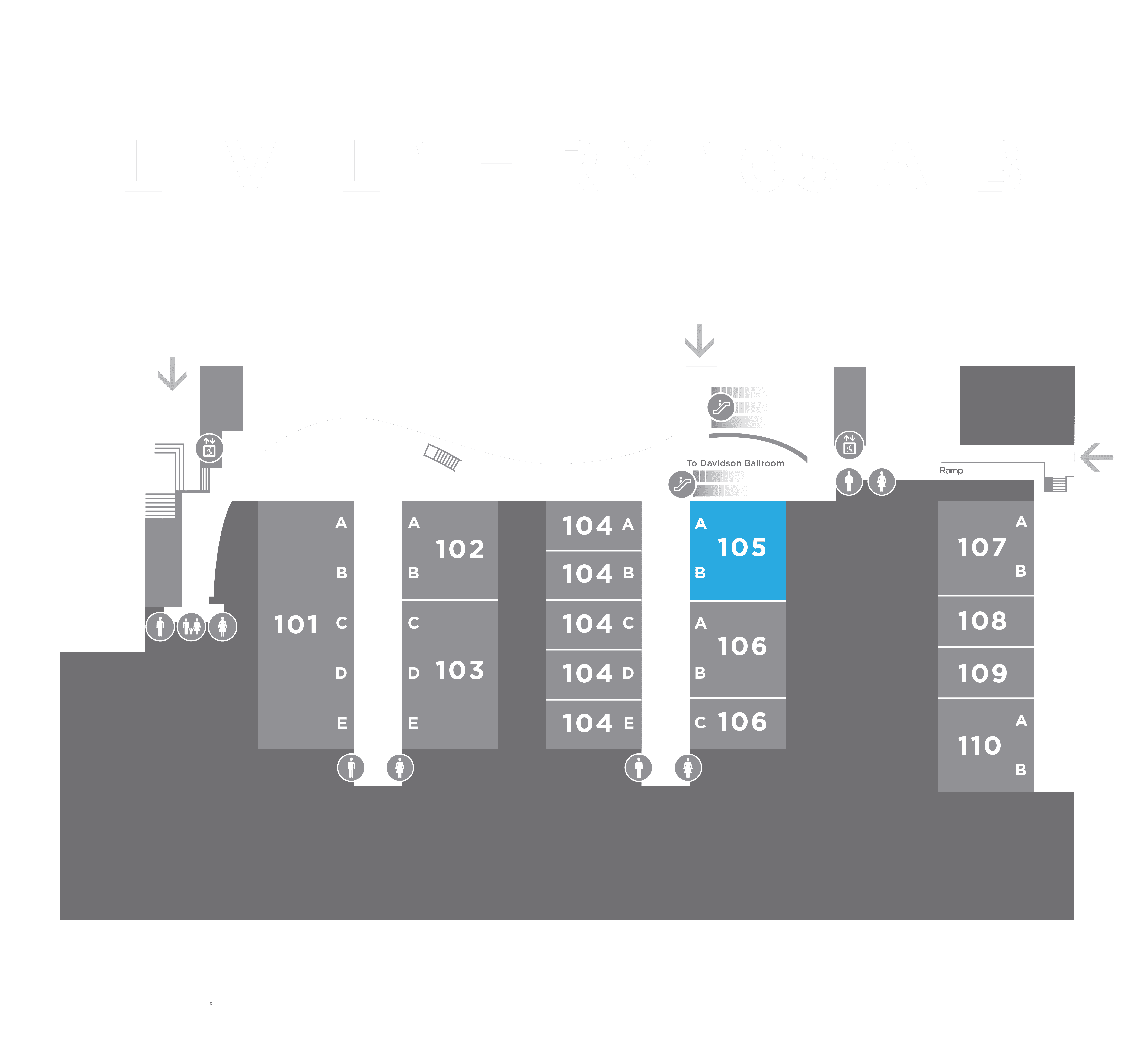 Map of Room 105 A-B